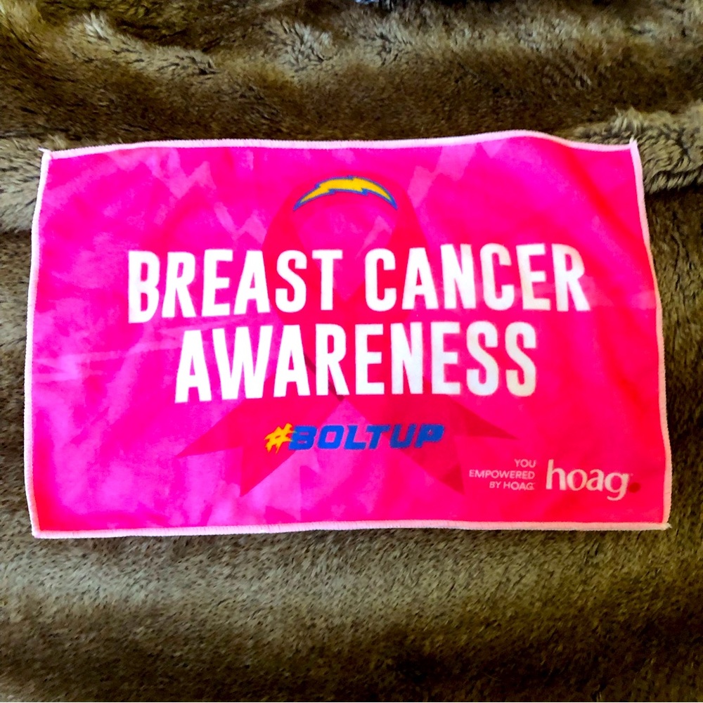 Los Angeles Chargers Breast Cancer Awareness Microfiber Towel Gameday Giveaway